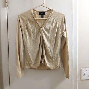 August Silk Long Sleeve Silk/Rayon Soft Button Down Cardigan Knits Sweater Small